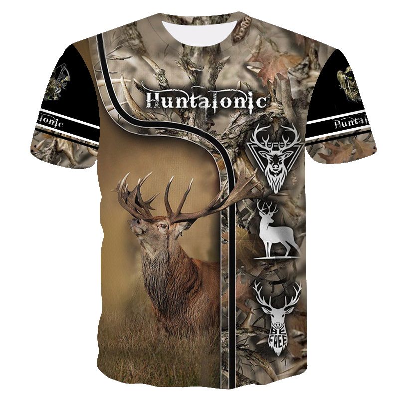 maglietta da uomo estate streetwear 3d moda personalizzata stampa buck mens plus size pullover allentato o collo_voghion.com