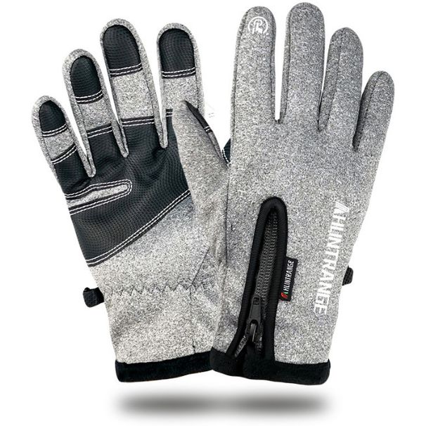 USB Cold-Proof Thermal Thickened Fleece-Lined Windproof Touchscreen Heating Skiing Cycling Gloves_voghion.com
