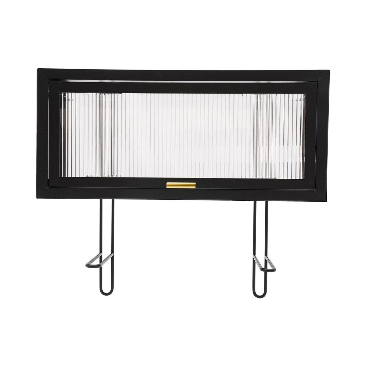 Badezimmer-Wand-Organizer, Möbel Mit Transparenter Tür Und Haken, Zusammenklappbarer Wandschrank Für Die Küche, Wandschrank Für Badezimmer, Schwarz_voghion.com