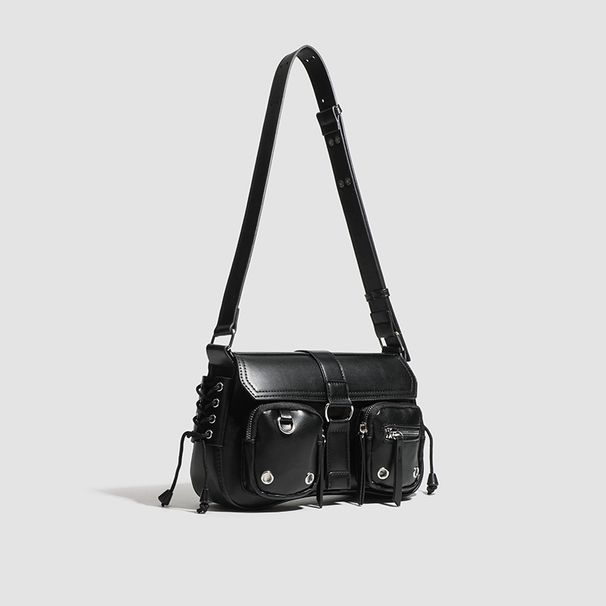 Stylish Black, High-end, Versatile Niche Crossbody Bag For Women's Biker Style, Cool And Spicy 2025 Spring And Summer New Shoulder Bag_voghion.com