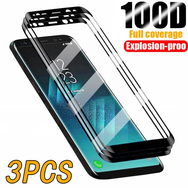 Curved Full Cover Tempered Glass For Samsung Galaxy S9 S8 S10 S20 S21 S22 S23 Plus Note8 Note9 Note10 Note20 Ultra Glass Screen Protector Film  _voghion.com