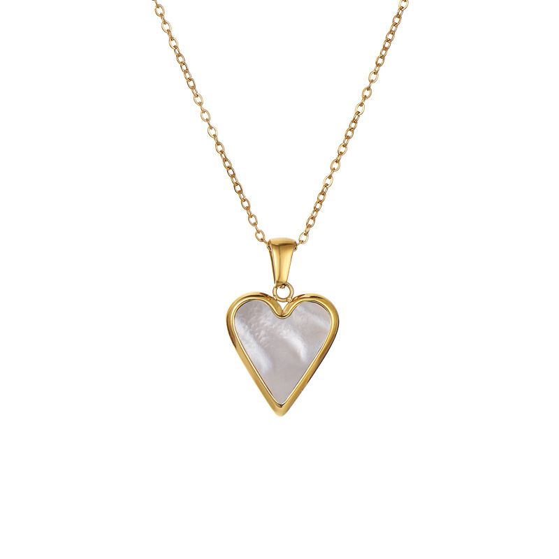 Einfache Ins Kalten Stil Schlüsselbein Kette Liebe Halskette Weibliche Nische Design Emaille Anhänger Licht Luxus Retro_voghion.com