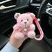 Cute Adorable Plush Bear Car Keychain Pendant With Pearl Bowknot And Heart Decoration Small Doll Ornament_voghion.com