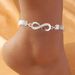 Hot Selling Infinity Diamond-Studded Figure-8 Creative Simple Alloy Anklet_voghion.com