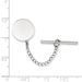 Kelly Waters Rhodium-plated Satin Round Engravable Tie Tac With Safety Chain_voghion.com