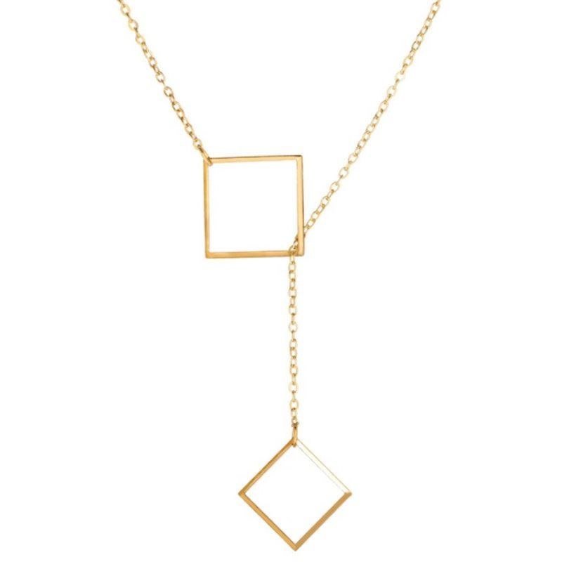 Necklace Square Simple Creative Geometric Retro_voghion.com