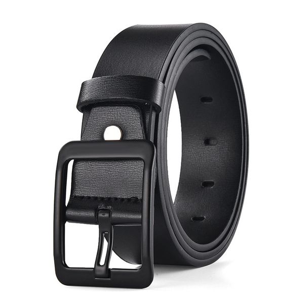 Cintura da uomo in pelle PU - Design classico con fibbia ad ardiglione (cintura regolabile per jeans e pantaloni, casual e da lavoro)_voghion.com