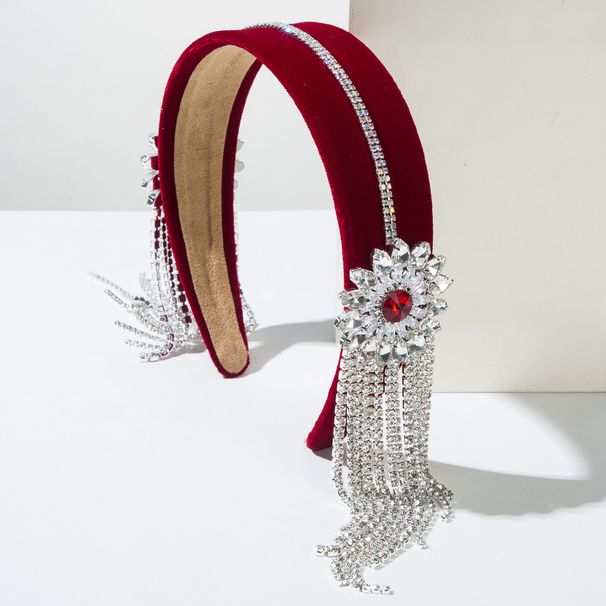 Stile coreano alla moda velluto di alta qualità leggero di lusso per le donne con nappe di diamanti in vetro, temperamento scintillante,_voghion.com