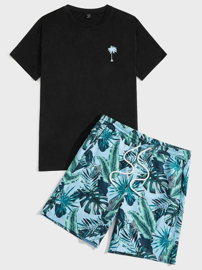Männer kleidung Hawaiian anzug casual männer der baumwolle bestickt kurzarm T-shirt gedruckt fünf-punkt strand_voghion.com