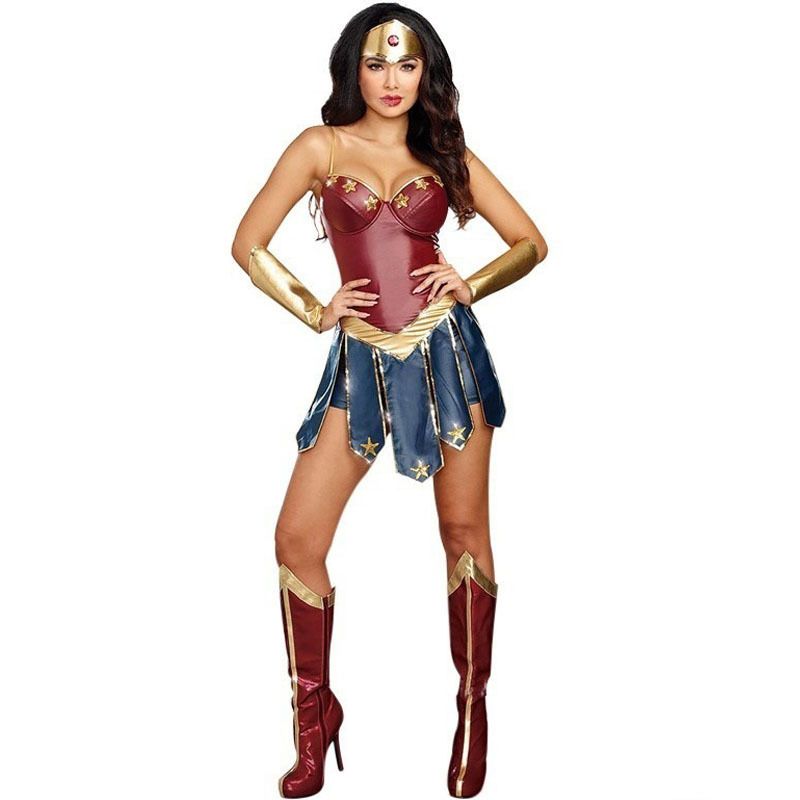 Vêtements pour femmes S-3XL Halloween Wonder Woman déguisement Cosplay Cosplay ligue des légendes uniforme de gladiateur_voghion.com