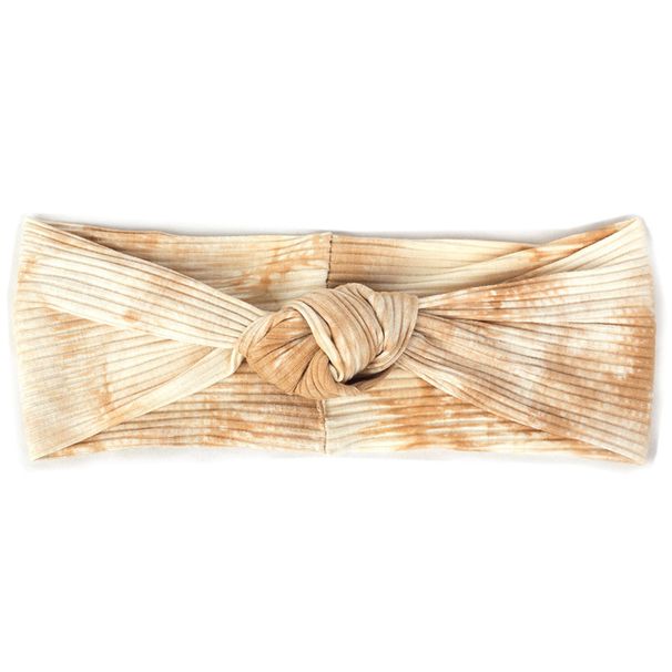 Fascia per capelli annodata a coste, tie dye, fascia in cotone annodata e incrociata, fascia elastica per lo yoga sportiva da donna_voghion.com