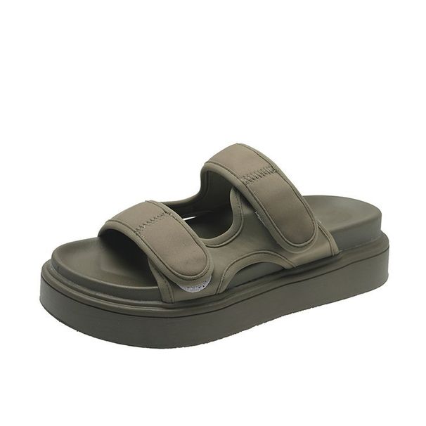 Chunky Platform Sandals For Women - Soft Non-Slip Summer Slides With Velcro Strap Comfortable Maternity & Beach Slippers_voghion.com