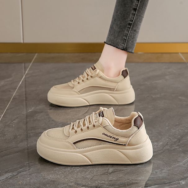 Impression Wind Net Batch Casual White Student Women's Shoes_voghion.com