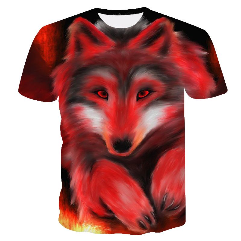 Neueste Wolf 3D-Druck Tier cooles lustiges T-Shirt Junge Kurzarm Sommer Top T-Shirt T-Shirt Mode T-Shirt Top_voghion.com