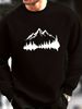 Men's Autumn And Winter Fashionable Casual Loose Mountain Graphic Printed Long Sleeved Round Neck Sweatshirt_voghion.com