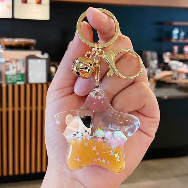 Porte-clés bouteille de sable liquide en forme de chat mignon pour femmes, pendentif de sac à dos créatif de dessin animé, petit ornement exquis pour enfants_voghion.com