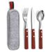 Outdoor Tableware 304 Stainless Steel Log Handle Steak Western Food Knife Fork Spoon Gift_voghion.com