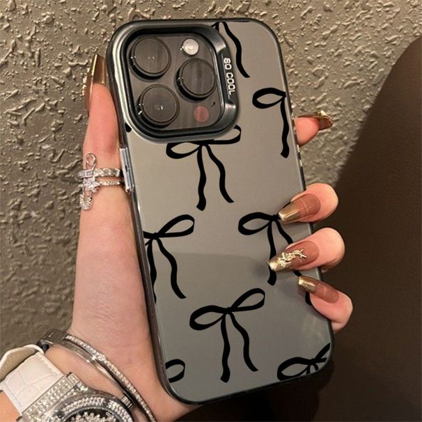 Handyhülle mit Love Heart Bow Design für iPhone 16 Pro Max 15 14 13 12 11 XS X XR 7 8 Plus SE 2022 Stoßfeste matte Hartschalenhülle_voghion.com