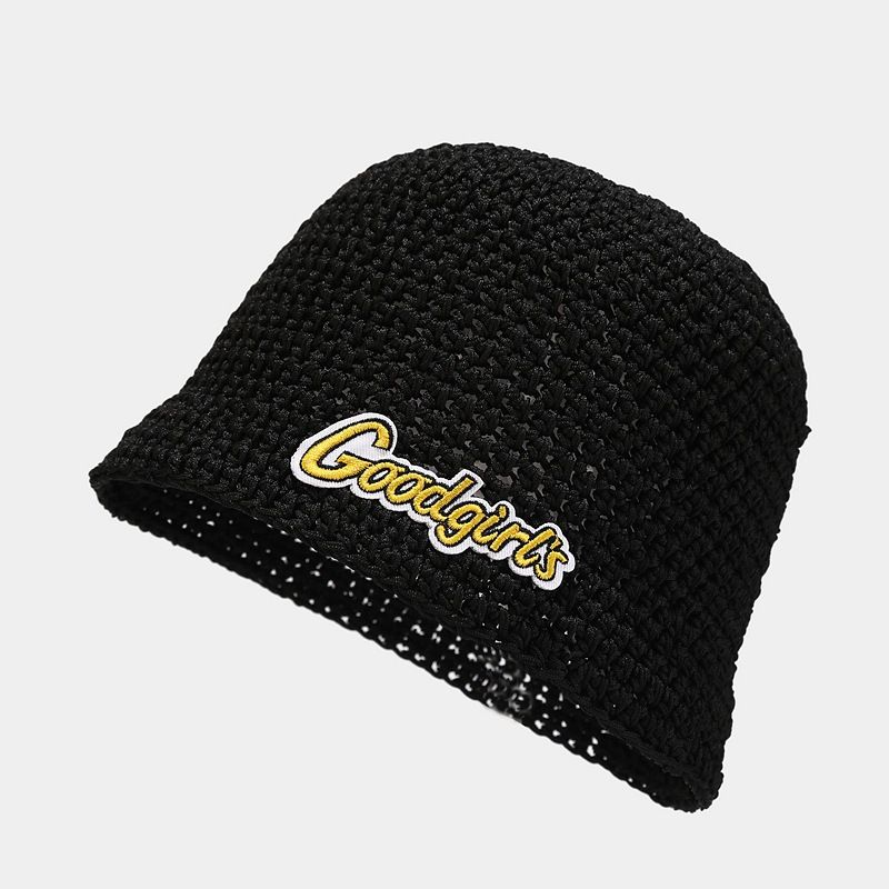 Chapeau seau femme printemps grande circonférence de la tête lettre chapeau seau crochet à la main chapeau en laine verte_voghion.com