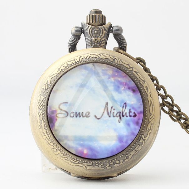 2017 New Starry Sky Triangle Pattern Chain Arabic Numerals Quartz Pocket Watch_voghion.com