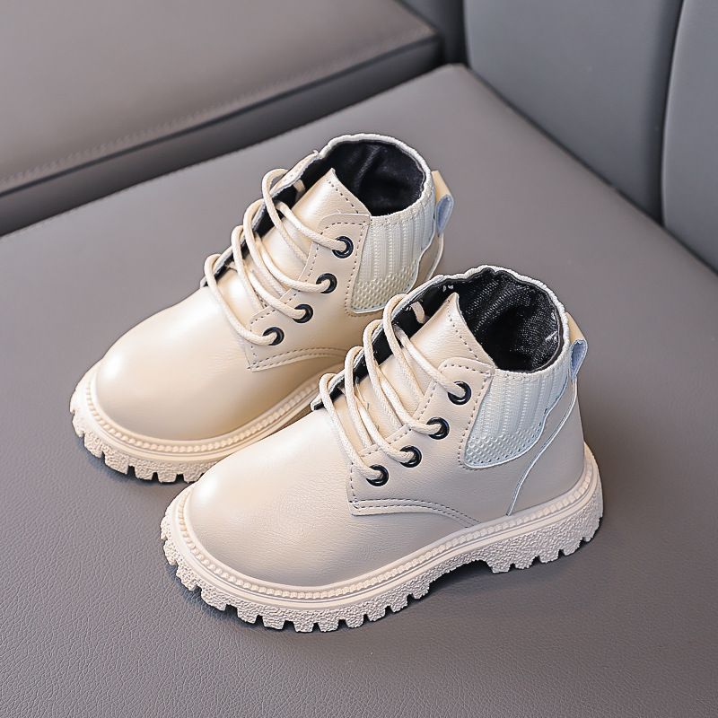 Autumn and Winter New Shoes, Children's Martin Boys' Leather Low Barrel Cotton Short Boots, Girls' Baby Shoes_voghion.com
