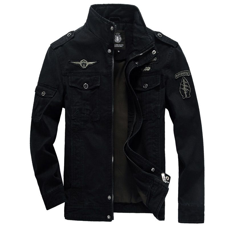 Ropa para hombre Chaqueta informal de algodón puro lavado Chaqueta de vuelo de moda Ropa de ciclismo para hombre_voghion.com