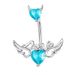 Piercing transfrontaliero con ali d'angelo in zircone intarsiato, dolce anello per ombelico a forma di cuore_voghion.com