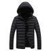 Men's Winter Hooded Jacket With Polyester Filling, Slim Fit Zip-Up Coat For Casual Wear, Striped & Solid Colors Available In Plus Sizes (L-8XL)_voghion.com
