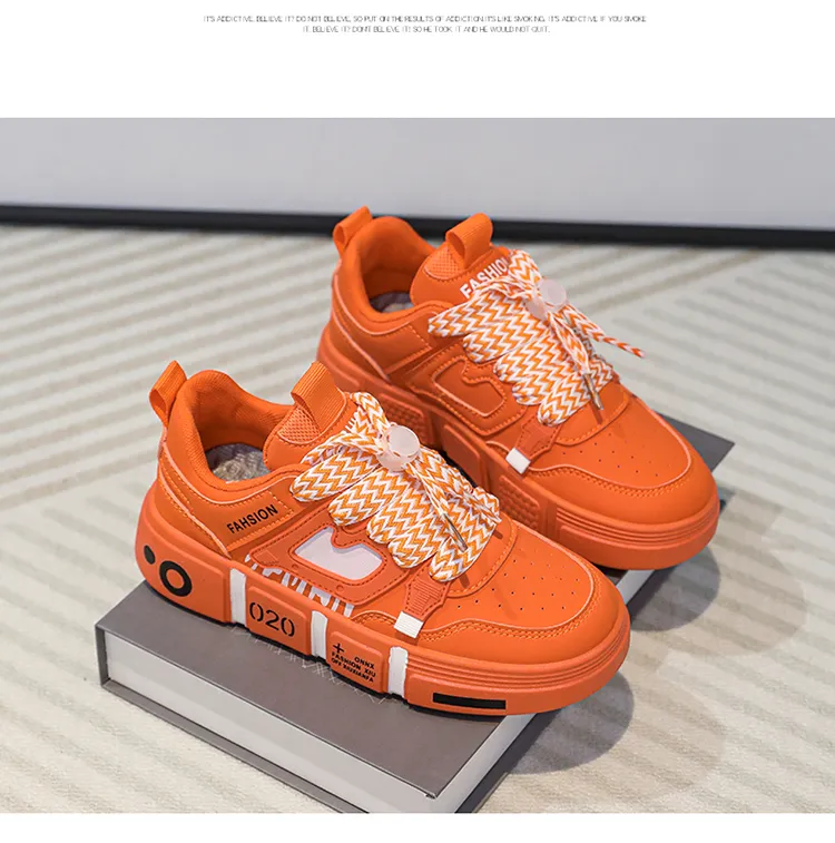 Spring New Kids Sneakers Boys Skateboard High Top Fashion Children Outdoor Sports Walking Girls School Flat Shoes_voghion.com