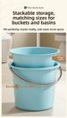 Large Thickened Plastic Water Bucket Set For Home Water Storage Laundry Bathing Basin Suitable For Student Dormitory Use_voghion.com