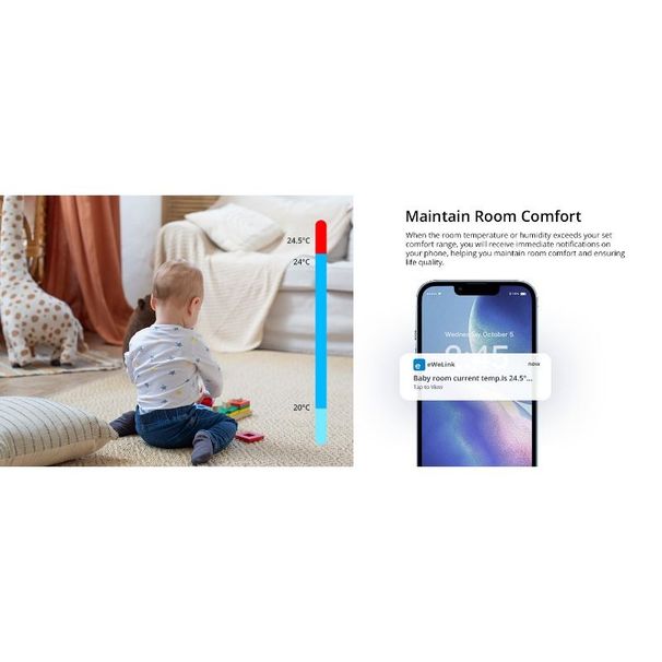 SONOFF SNZB-02P Zigbee Temperature Humidity Sensor, Indoor Thermometer Hygrometer With Alert, Works With Alexa & Google Home For Remote Monitoring And Home Automation, ZigBee 3.0 Hub Required (1)_voghion.com