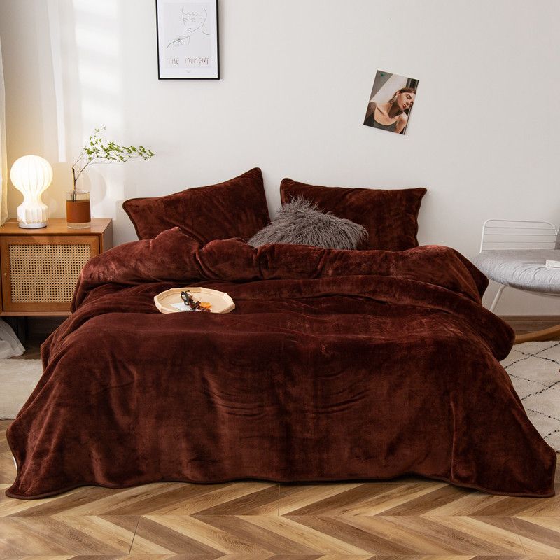 Thick Warm Cloud Blanket Sofa Blanket Solid Color Gift Blanket Air Conditioning Blanket_voghion.com