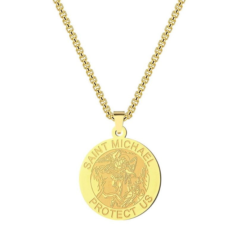 Silver Gold Michael And Necklace Medal Necklace_voghion.com