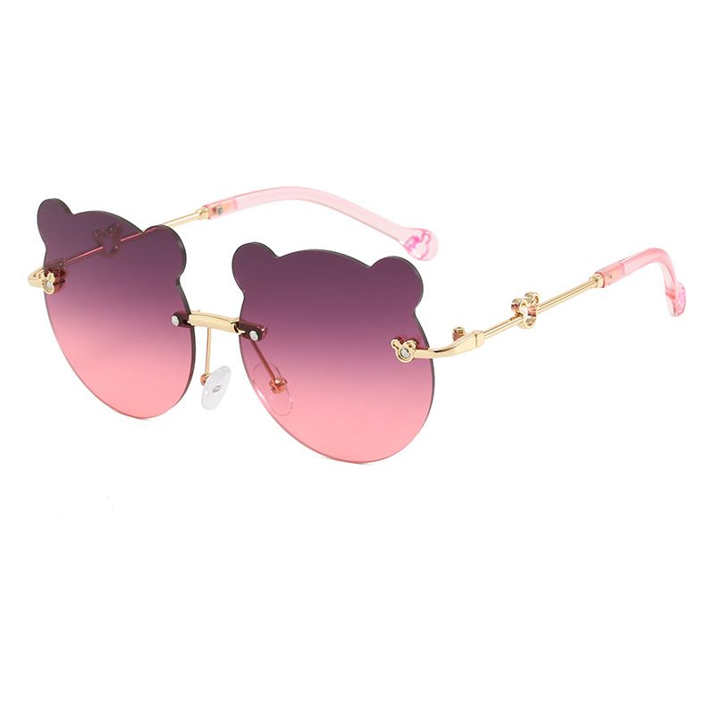 New Fashionable UV Resistant Glasses For Boys And Girls, Cute Cartoon Teddy Bear Frameless Children's Sunglasses_voghion.com