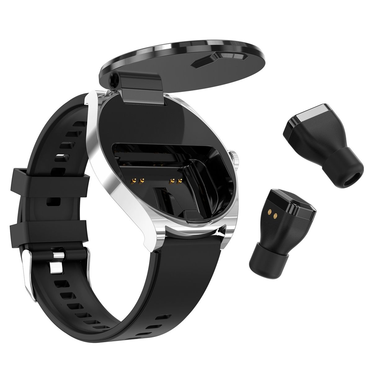 New S9 Smartwatch TWS Bluetooth Earphones 2-in-1 1.53 Round Screen NFC Multilingual Phone Sports Watch_voghion.com