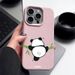 Custodia in pelle con texture a forma di panda dei cartoni animati per iPhone 16 15 14 Pro Max 13 12 Pro Max 11, antiurto, in silicone morbido TPU opaco_voghion.com