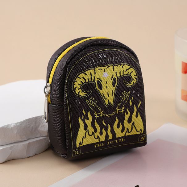 Mini portamonete portatile in stile punk con cerniera, design creativo e divertente, per auricolari e rossetto_voghion.com