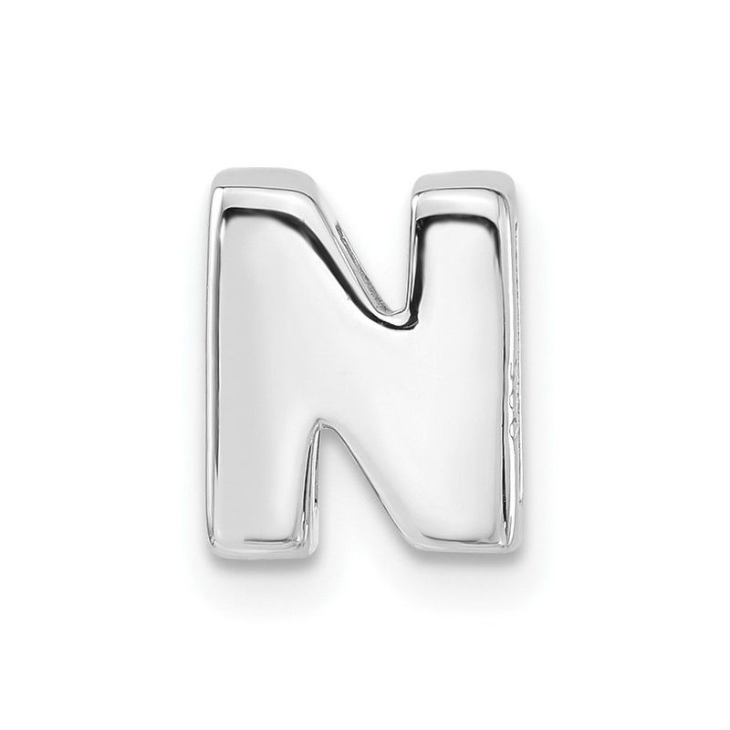 Sterling Silver Polished N Initial Slide_voghion.com