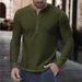 Gestreiftes Henley-Hemd für Herren – Langärmliges Cordhemd zum Zuknöpfen für Freizeit- und Smart-Casual-Kleidung (S-3XL, Gelb/Burgunderrot/Grün/Marineblau)_voghion.com