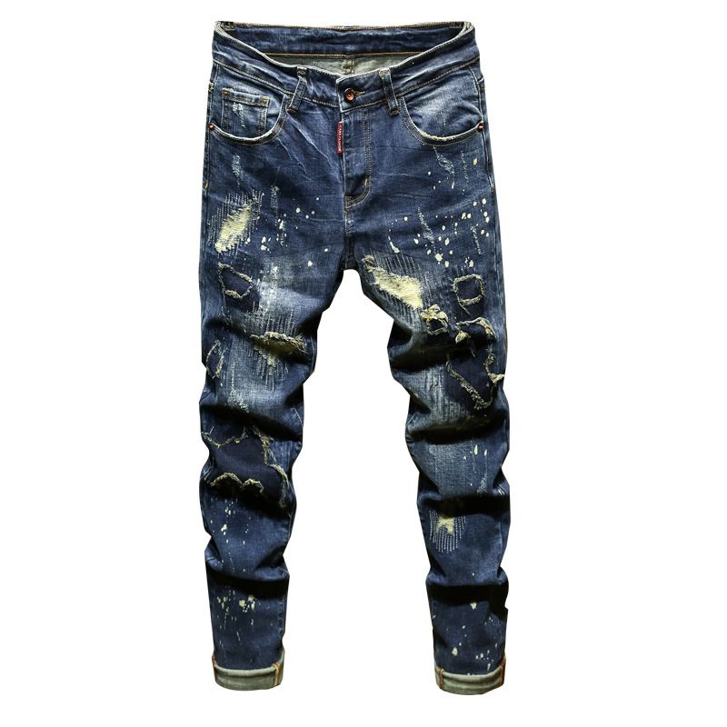 Men's Clothing New 2024 Summer Street Fashion Men's Jeans Handmade Frayed Cotton Trousers Straight Pants Youth Fashion Pants K26_voghion.com