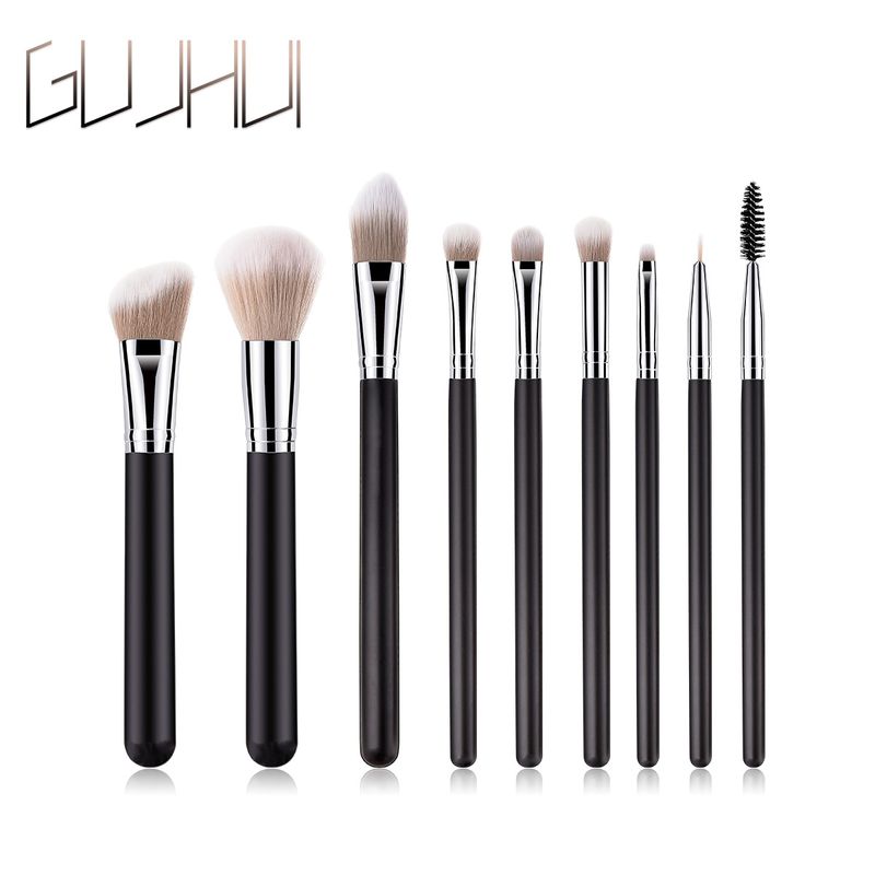 7/9/14 pcs makeup brushes, makeup tools, eye set, eye shadow brush, black and silver, Yuncai GUIHUI_voghion.com