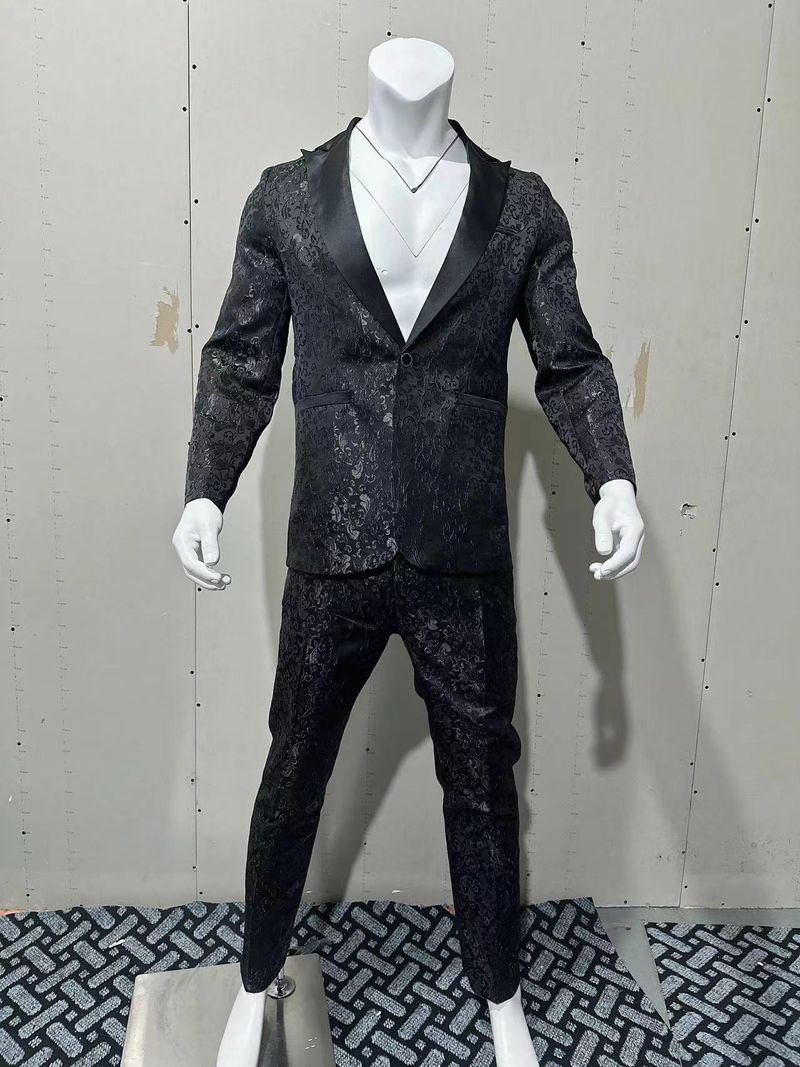 2025 Autumn Winter Jacquard Pattern Fashion Design Formal Men's Lapel Suit XZ32_voghion.com