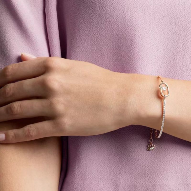 Cuore pulsante ovale per donne Elementi di cristallo, braccialetto intelligente_voghion.com