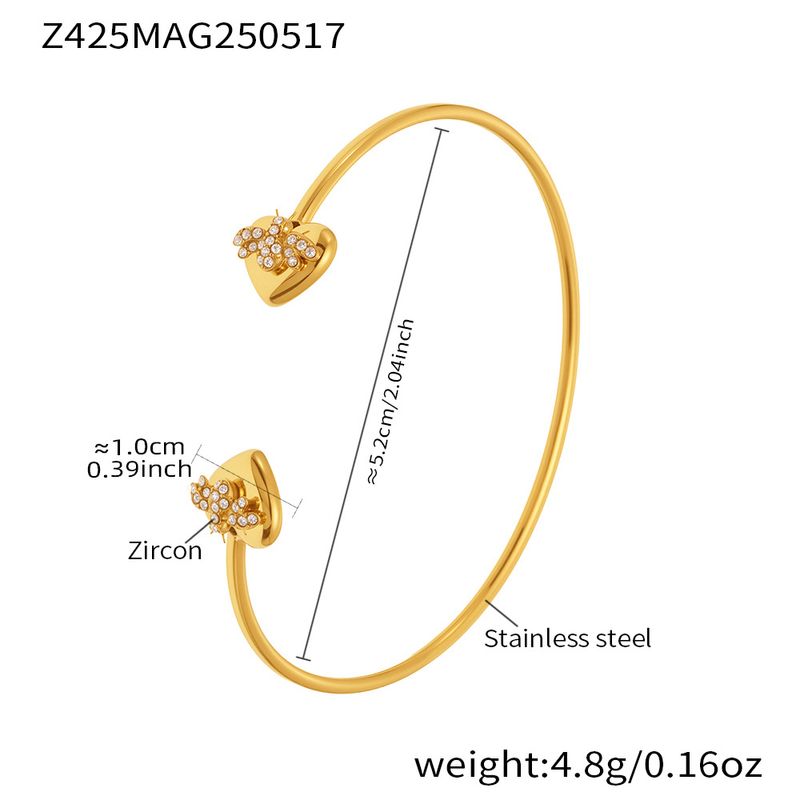 Women's Jewelry Full Diamond Love Rose 5A Zircon Thin Circle Bracelet Open Niche Design Ladies Light Luxury Fashion Jewelry_voghion.com