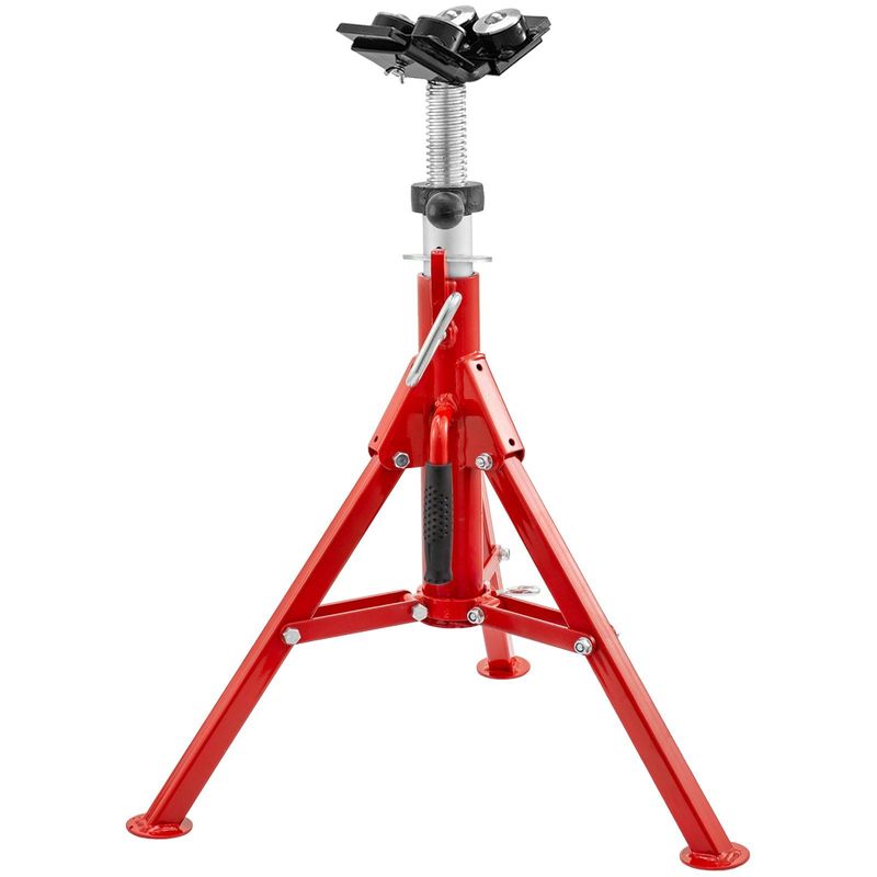 VEVOR Pipe Jack Stand, 2500LB Heavy Duty Welding Pipe Stand, With 4-Ball Transfer V-Head And Folding Legs, Adjustable Height 24"-43" 1107B-type Pipe Jacks For Welding_voghion.com