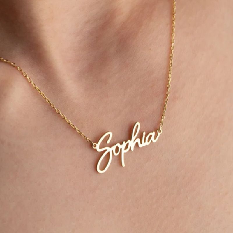 Collana con lettera inglese in acciaio al titanio, vendita calda su Etsy, catenella con più collane personalizzate_voghion.com