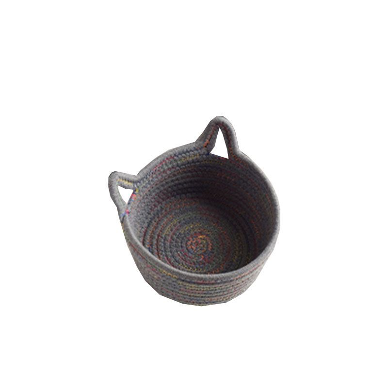 Umweltfreundlicher handgefertigter Aufbewahrungskorb aus Baumwollseilgewebe, Schlüsselfernbedienung, Schreibwaren, Schmuck, Kosmetik,_voghion.com