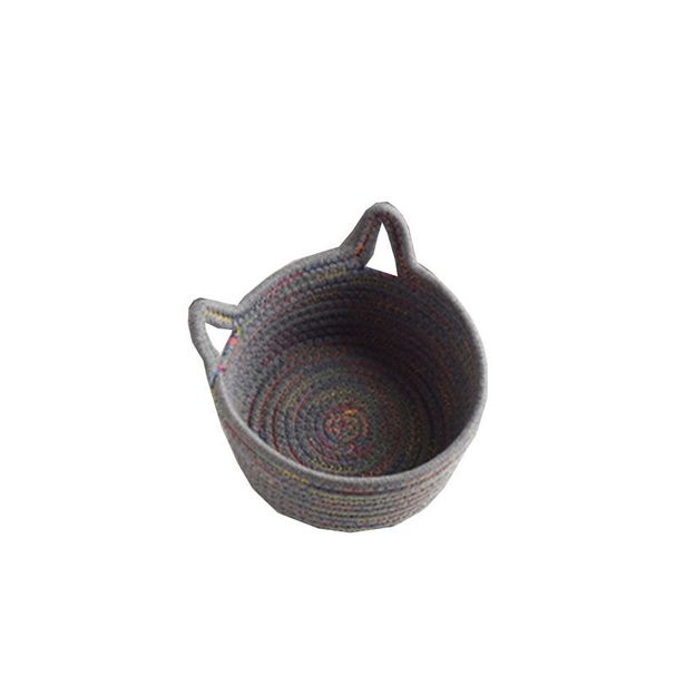 Umweltfreundlicher handgefertigter Aufbewahrungskorb aus Baumwollseilgewebe, Schlüsselfernbedienung, Schreibwaren, Schmuck, Kosmetik,_voghion.com