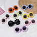 0-24 Months Polarizrd Round Sun Flexible Bendable Flower Baby Polarized Sunglasses with Strap for Newborn Infant_voghion.com