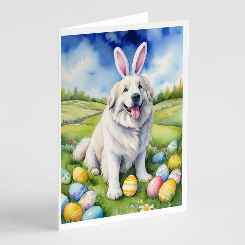 Great Pyrenees Easter Egg Hunt Greeting Cards Pack of 8 Blank Cards with Envelopes Whimsical A7 Size 5x7 Blank Note Cards_voghion.com